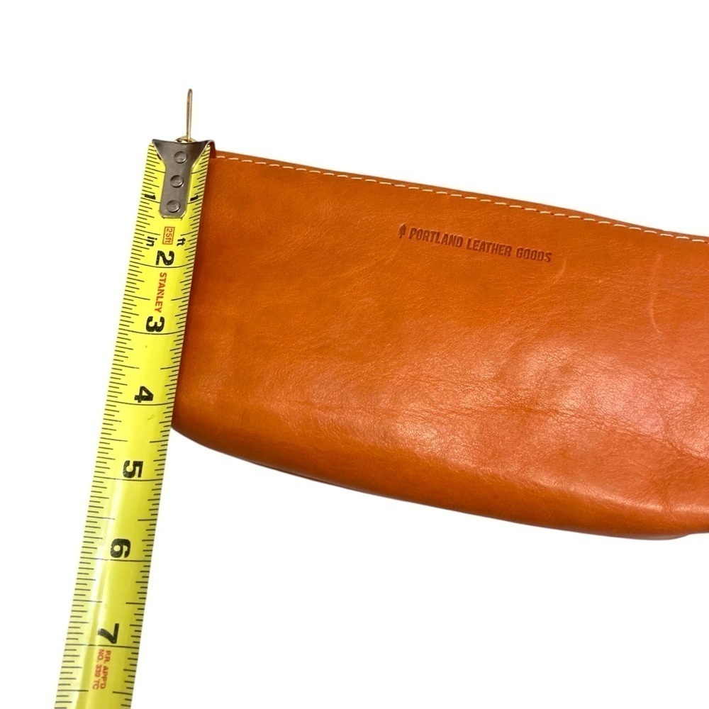 Portland leather brown cosmetic clutch bag - Picture 3 of 8